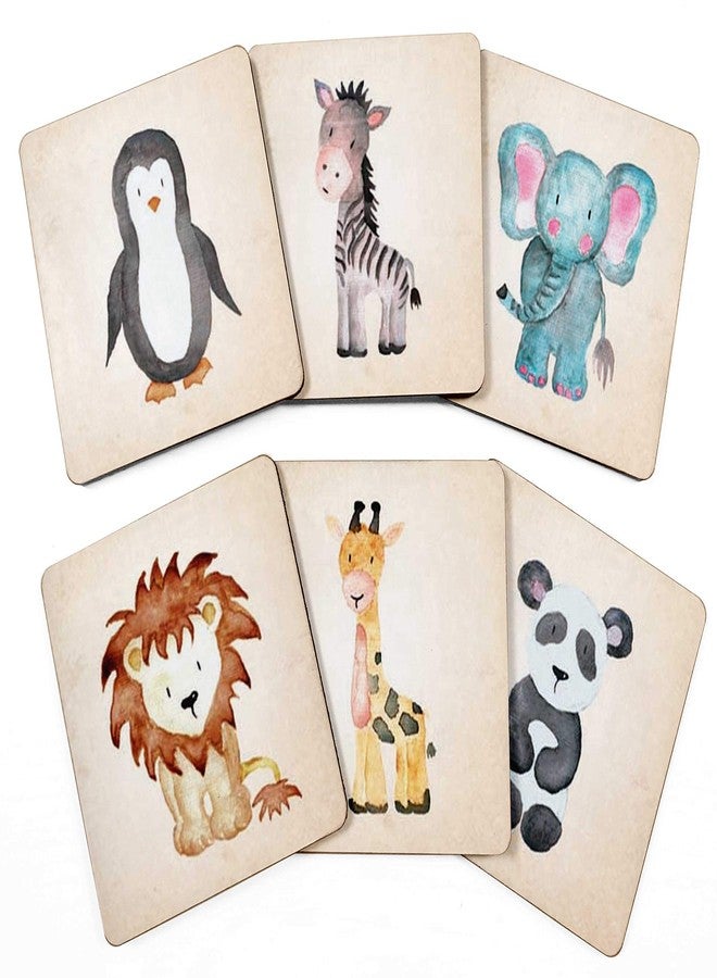 Inkdotpot مجموعة Inkdotpot من 6 قواعد أكواب مزخرفة، مانعة للانزلاق، بقاعدة من الفلين، مربعة الشكل مقاس 4 بوصات، مطبوعة برسومات حيوانات مائية، سهلة التنظيف - Image 1